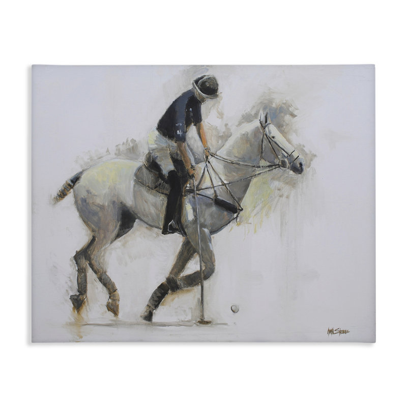 Polo Rider in Motion Canvas, design par Jadei, H 24 po x l 30 po