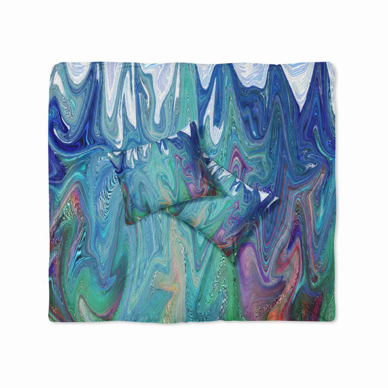  Housse de couette simple Melting Wax, Housse de couette simple et 2 taies décoratives
