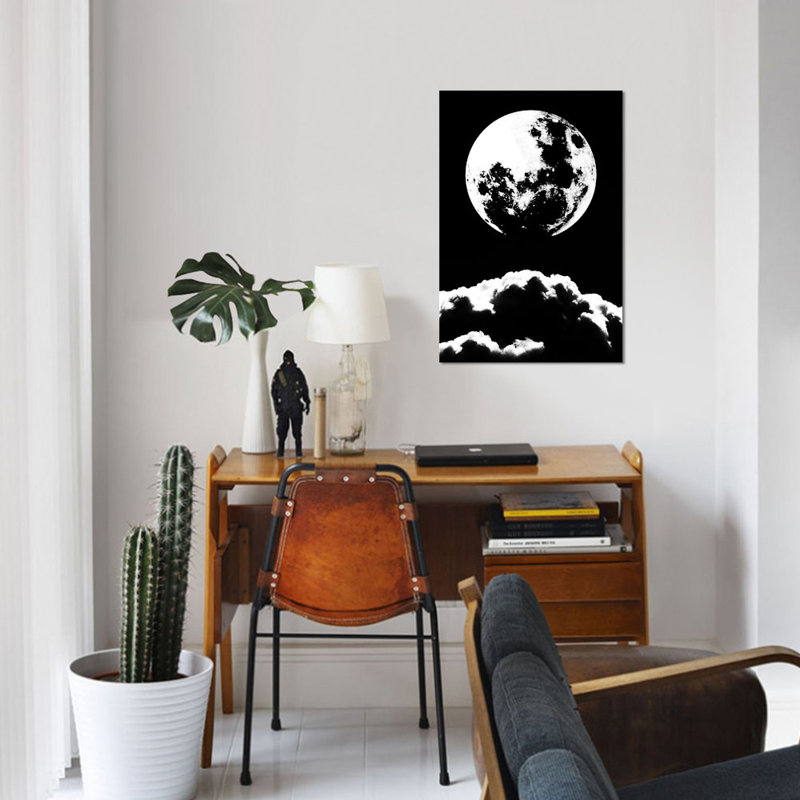 «MoonASTER», reproduction d'impression sur toile, H 26 po x l 18 po x P 1,5 po, Pas de tapis, Toile tendue