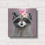  «Floral Raccoon» par Elizabeth Tyndall, art mural en métal, 12 po x 12 po-1012612510