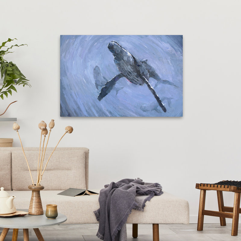 Blue Harmony - animaux côtiers, faune, baleines, H 24 po x l 36 po