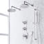 Sefina Thermostatic Shower System with Dual Showerheads, Slide Bar & Hand Shower - Brushed Nickel-1407810833