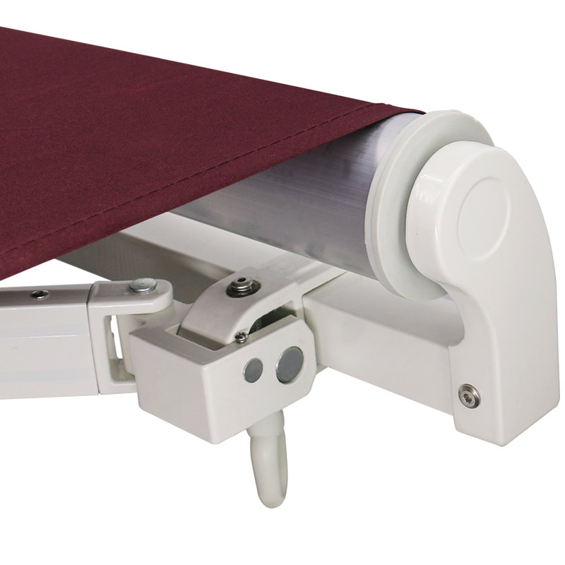 3.5m W x 2.5m D Retractable Angle Adjustable Patio Awning, Wine Red