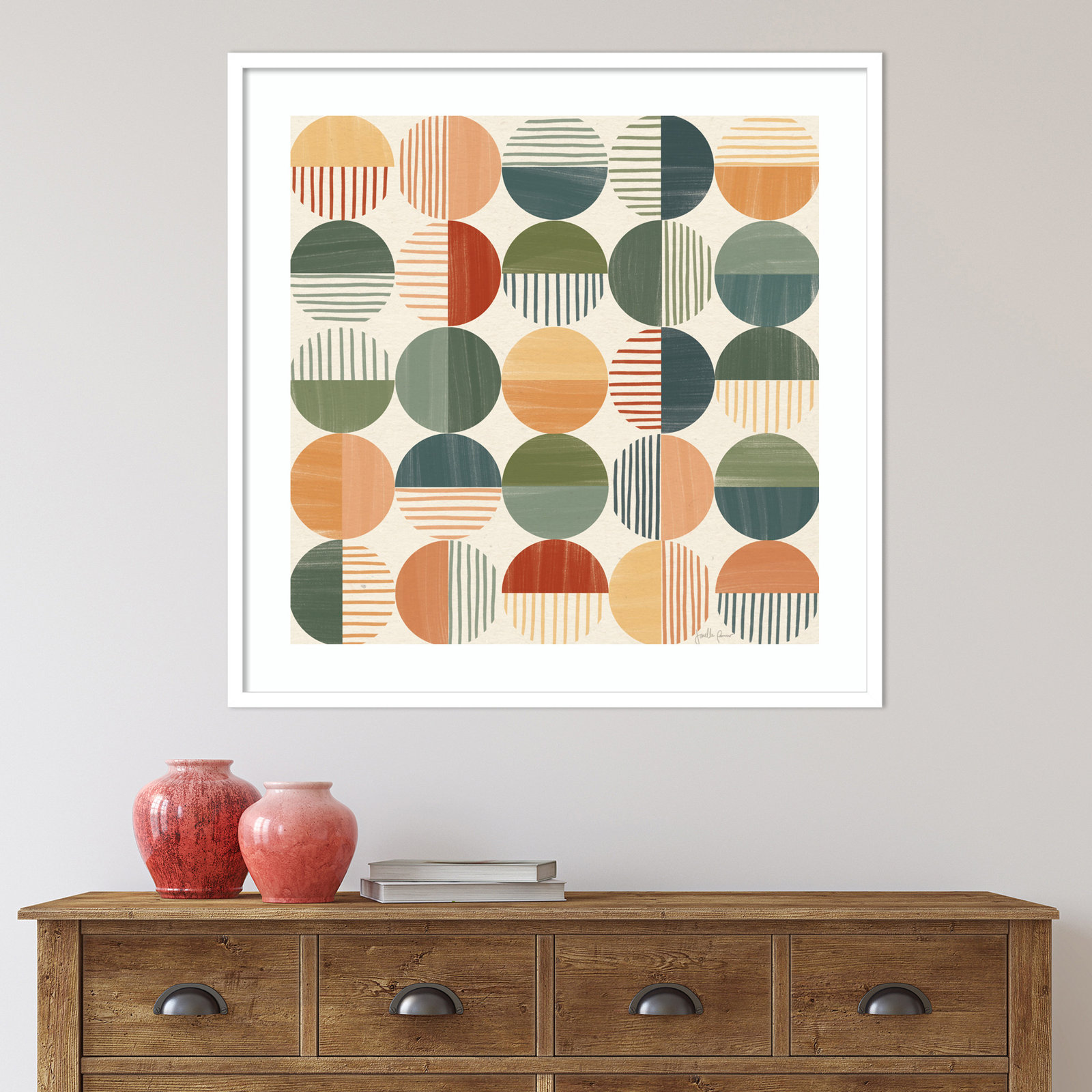 Born To Roam Pattern II, White, 33" H x 33" W x 1" D