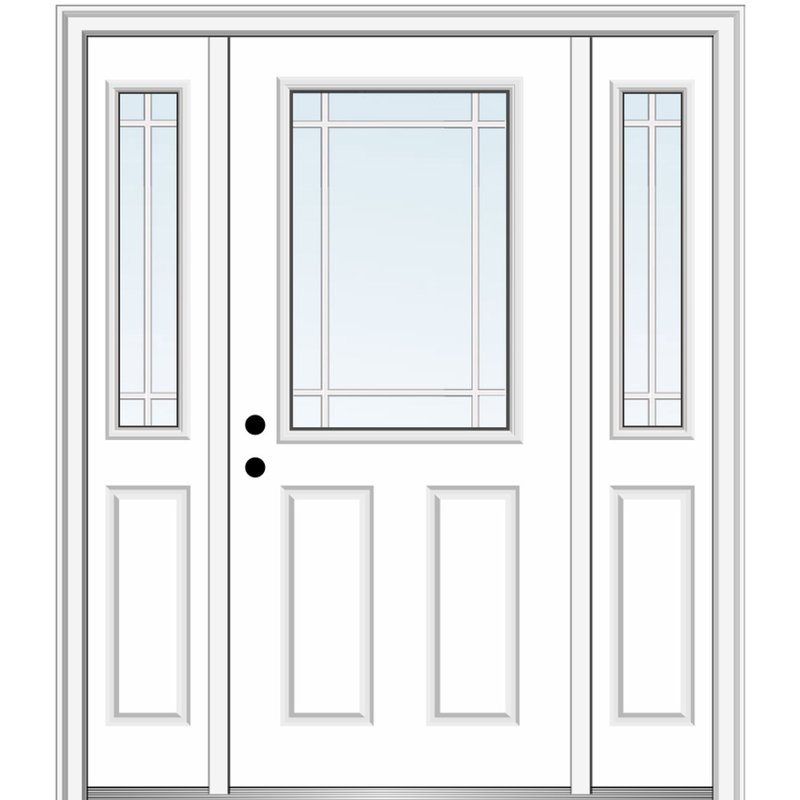 Portes d'entrée pré-montées Smooth interne, À gauche / vers l'intérieur, H 80 po x l 64 po x P 1,75 po