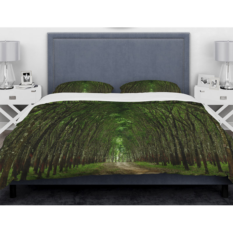 Ensemble de housse de couette designart chemin, Housse de couette grand + 2 taies décoratives