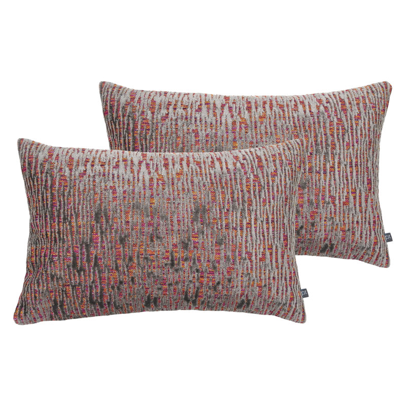 Geometric Rectangular Lumbar Cushion, Quartz, Polyester/Polyfill