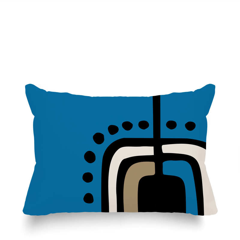 Coussin lombaire réversible intérieur / extérieur Sofi Minimalist, H 14 po x l 20 po, Turquoise