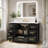 Sirois 48" Freestanding Black Bathroom Vanity With Undermount Sink And Engineered Stone Top