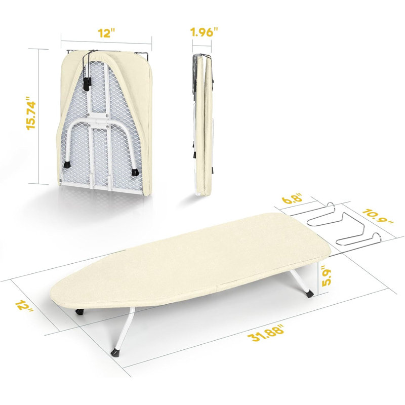 Petite table à repasser en métal 31 x 12, Crème