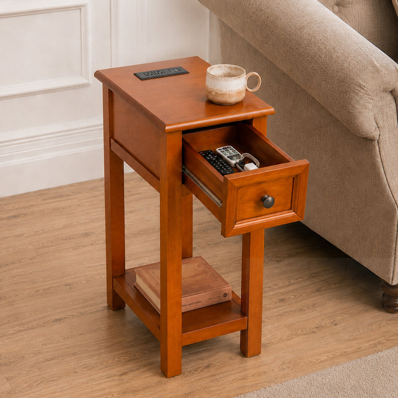 Table de chevet avec tiroir et tablette