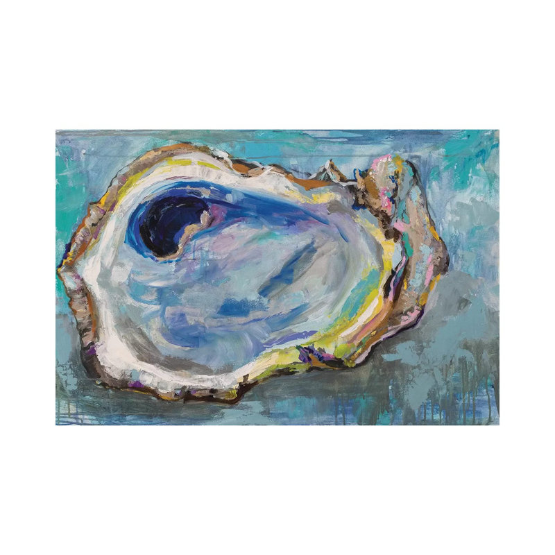 Oyster Two by Jeanette Vertentes - Wrapped Canvas Painting Print, 40" H x 60" W x 1.5" D, Wrapped Canvas