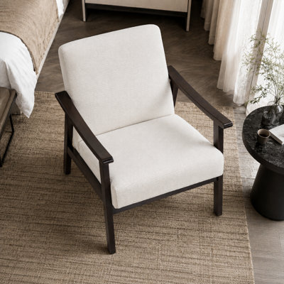 Medieval-Style Modern Solid Wood Frame Upholstered Armchair