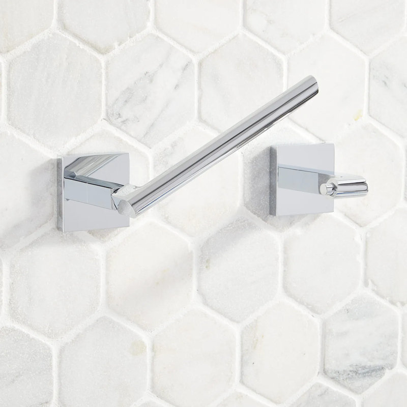 Signature Hardware Hibiscus Wall Mount Toilet Paper Holder, Chrome