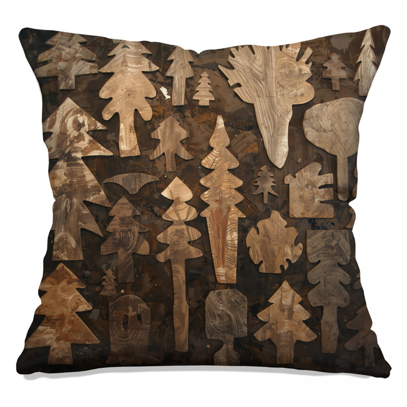 Coussins décoratifs en bois, 16 po x 16 po