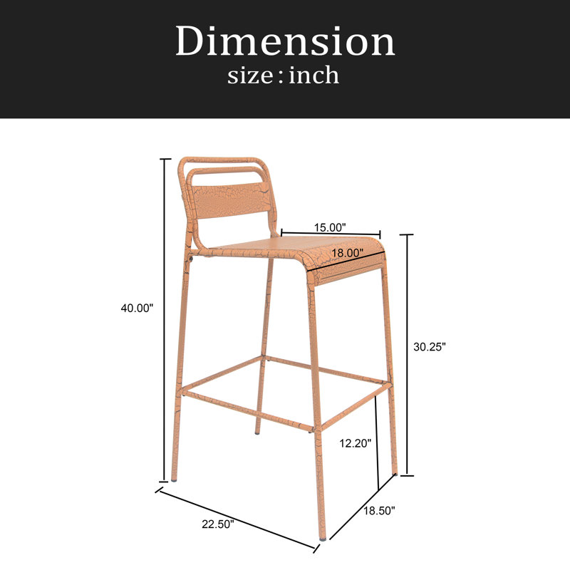 Tabouret d'extérieur (ensemble de 2), Orange