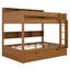 Lit superposé avec rangement et lit gigogne, structure de lit superposé en bois peu encombrante avec tablettes de chevet-156605856-156605858