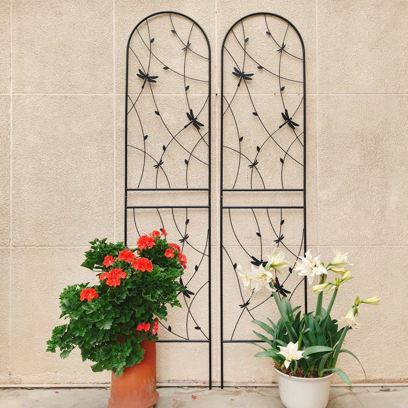 Ensemble de 2 treillis de jardin en métal antirouille 19,7 po, H 86,74 po x l 19,74 po