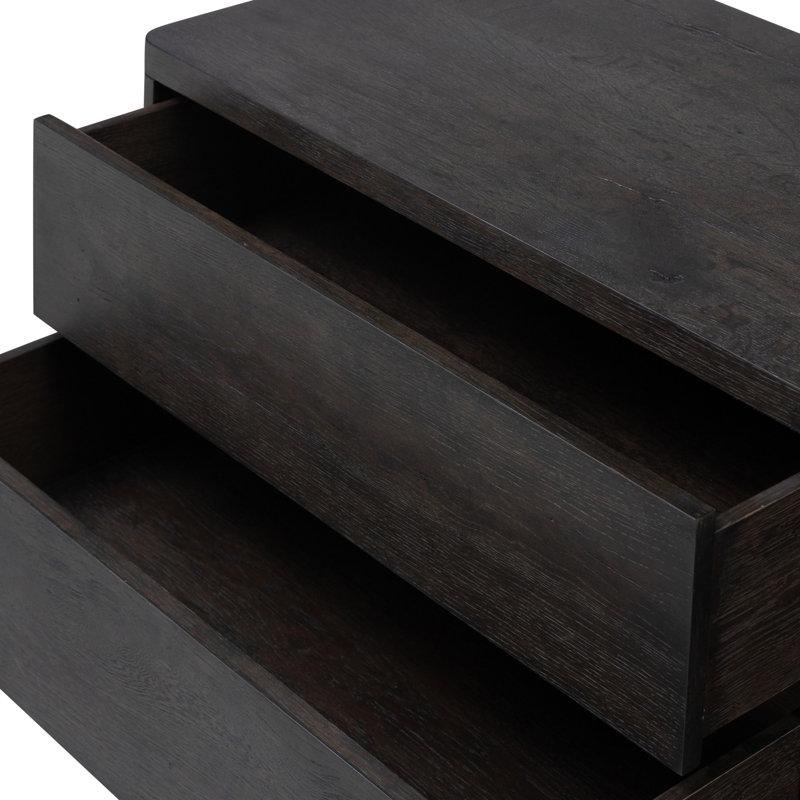 Noeline Nightstand-Smoked Black Oak Veneer, Smoked Black Oak