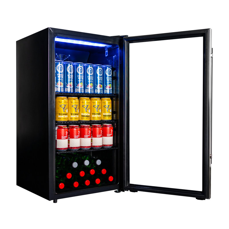 Danby 17.5'' W Freestanding 117 Cans (12 oz.) 3.1 Cubic Feet Beverage Cooler with Reversible Glass Door