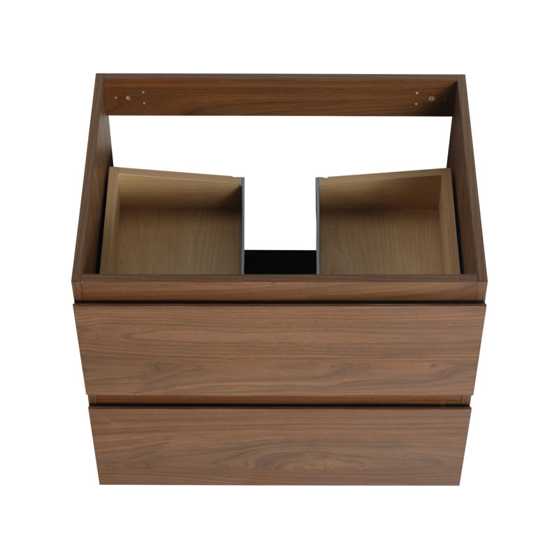 【Évier non inclus, meuble-lavabo de base seulement Van Meuble-lavabo mural 24 po, Chêne brun