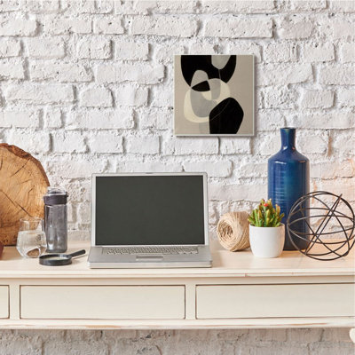 «Neutral Toned Shapes Abstract Layers Brown Black» par Kippi Leonard - impression d'art graphique