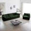 Ensemble de canapés modulaires modernes 3 pièces à assise profonde pour salon, confort surdimensionné avec revêtement en chenille verte-1554316113