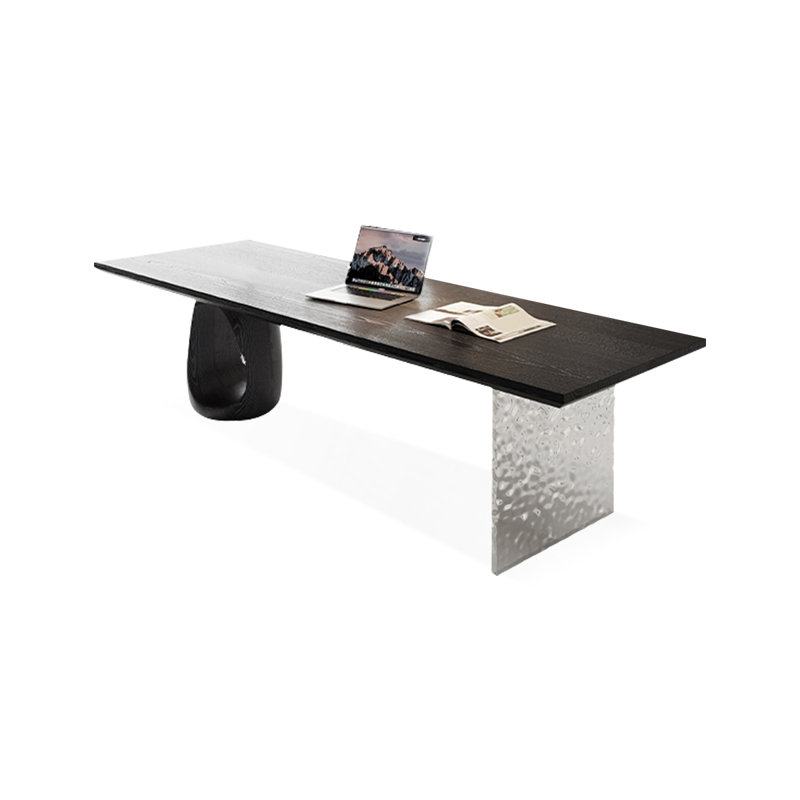 Black Rectangular Solid Wood desks, 29.53" H x 86.61" W x 23.62" D