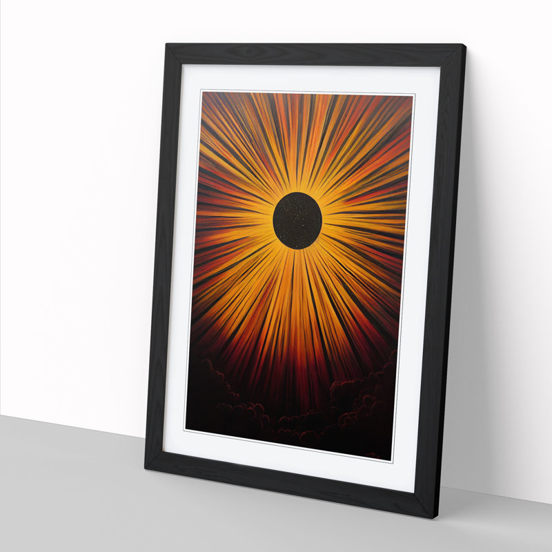 Sun Modern Art - Single Picture Frame Print, 64cm H x 25cm W x 2cm D, Black