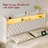 Bed Frame with Storage and LED Lights Charging Station, Velvet Upholstered Sleigh Bed with Wingback Bookcase Headboard, No Box Spring Needed, Easy Assemble, Cream-1354849071