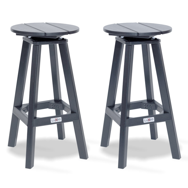 Tabouret d'extérieur LuXeo Mason (ensemble de 2), Gris
