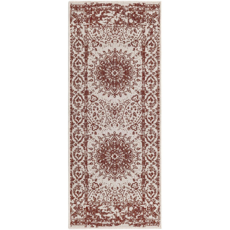 Contemporary Hitchens Runner Rug Rust Red Color, Runner 2' x 5'3"