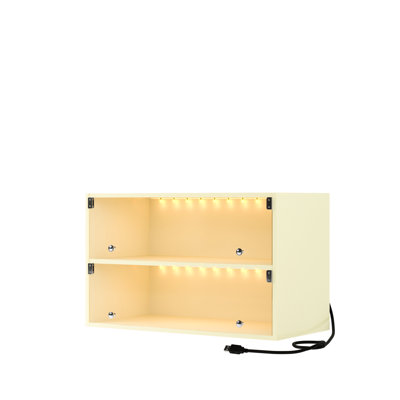 Sneaker Storage With Led Illumination - Stores Up To 6 Pairs, Wood Construction Shoe Lighting Fits Pairs Of Sneakers, Cabinet