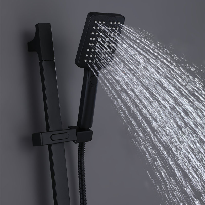 Pomme de douche à main multifonction, Noir mat