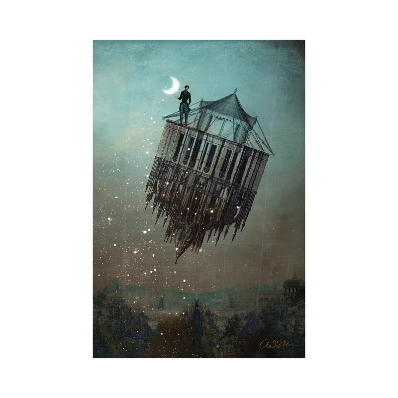 «The Sandman» par Catrin Welz-Stein - impression d'art graphique, H 12 po x l 8 po x P 0,75 po, Toile tendue, Pas de tapis