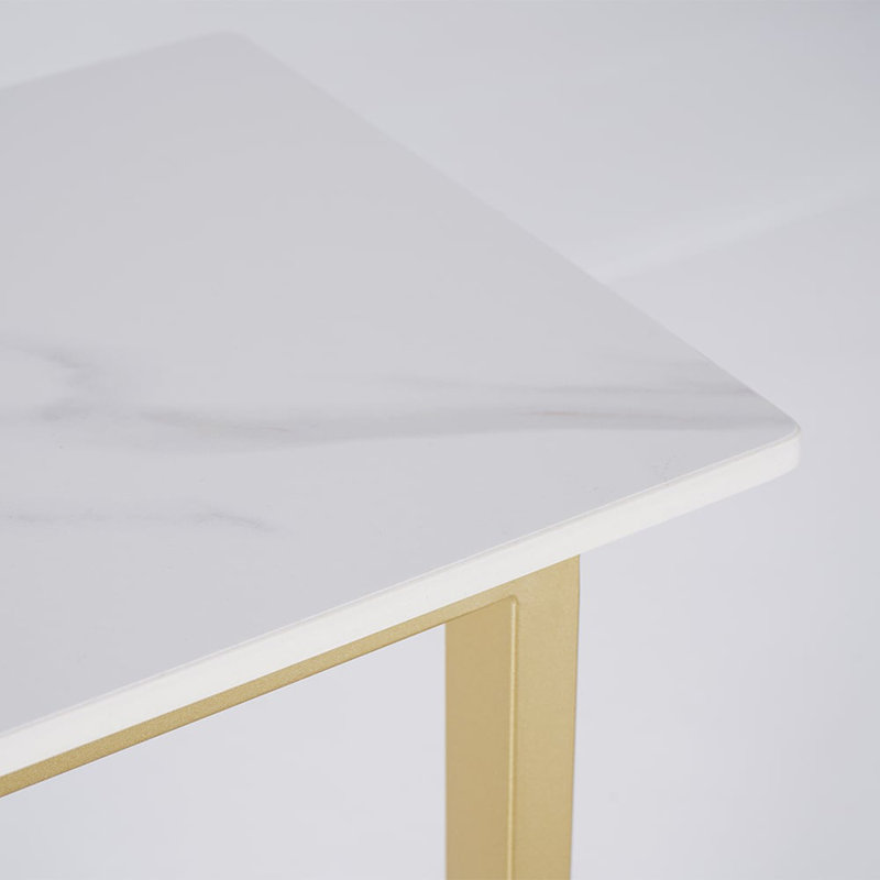 Table de bout rectangulaire blanche avec table de bout moderne en pierre frittée