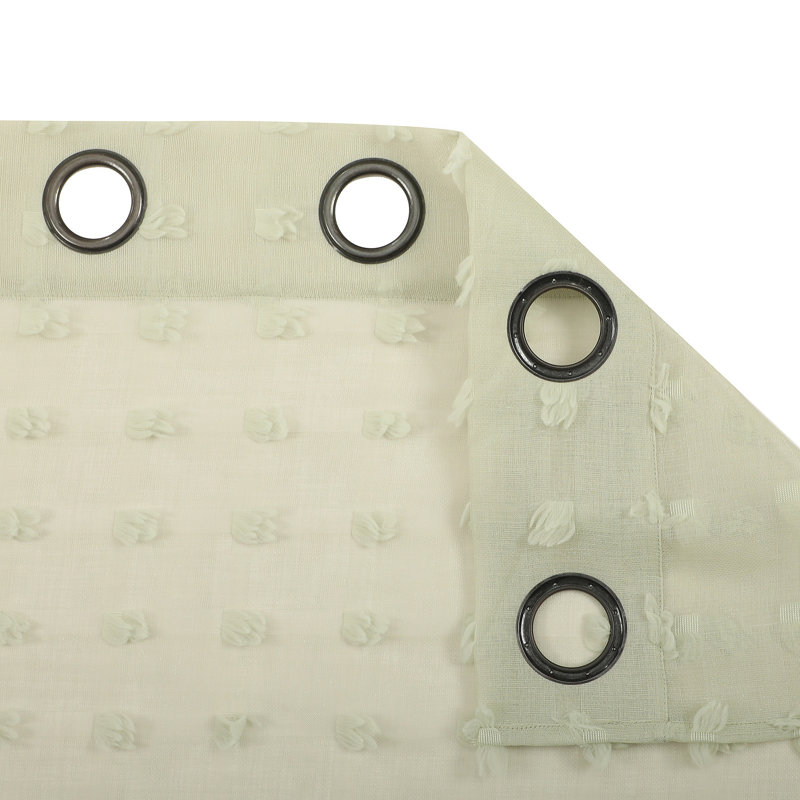 Sage Sheer Polyester Grommet Window Panels, 37" x 63"