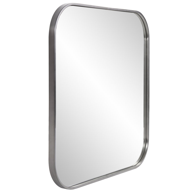 Miroir décoratif moderne et contemporain Ovella, Argent brossé