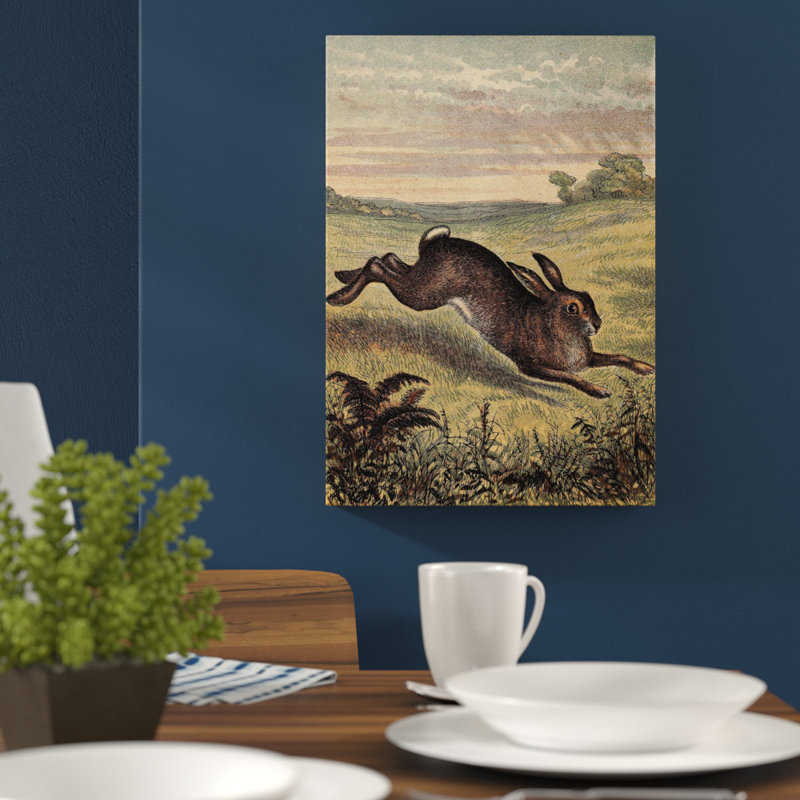 Hare Wrapped Canvas Painting, 60cm H x 40cm W