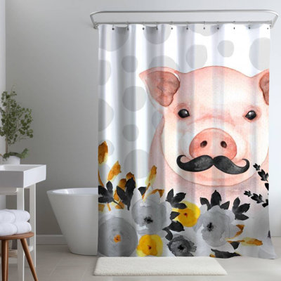 Shower Curtain CH2 – Polyester Shower Curtain, Dye Sublimation Print, 71" W × 74" L