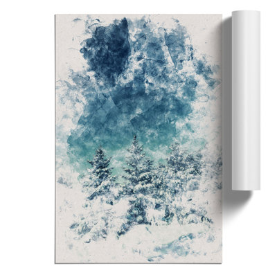 Winter Forest Watercolour - Frameless Print