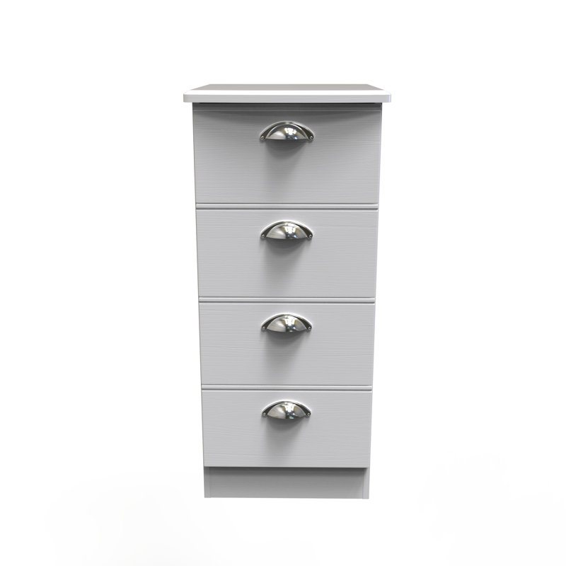 Fully Assembled Murier 4 Drawer, White Ash