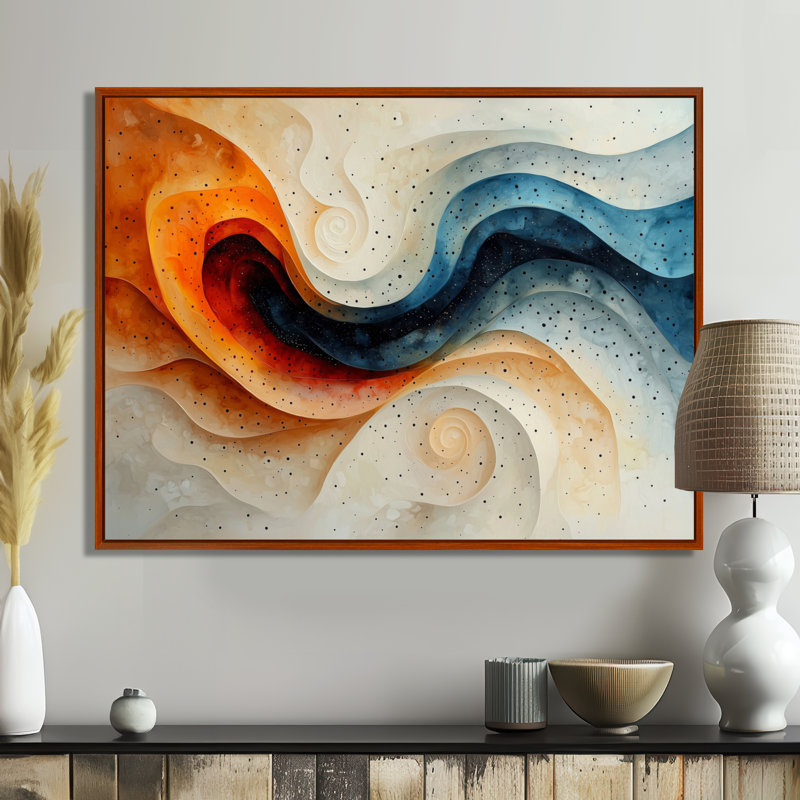 Marquart - Abstract Large Wall Art, Brun, Cadre flottant, H 24 po x l 32 po