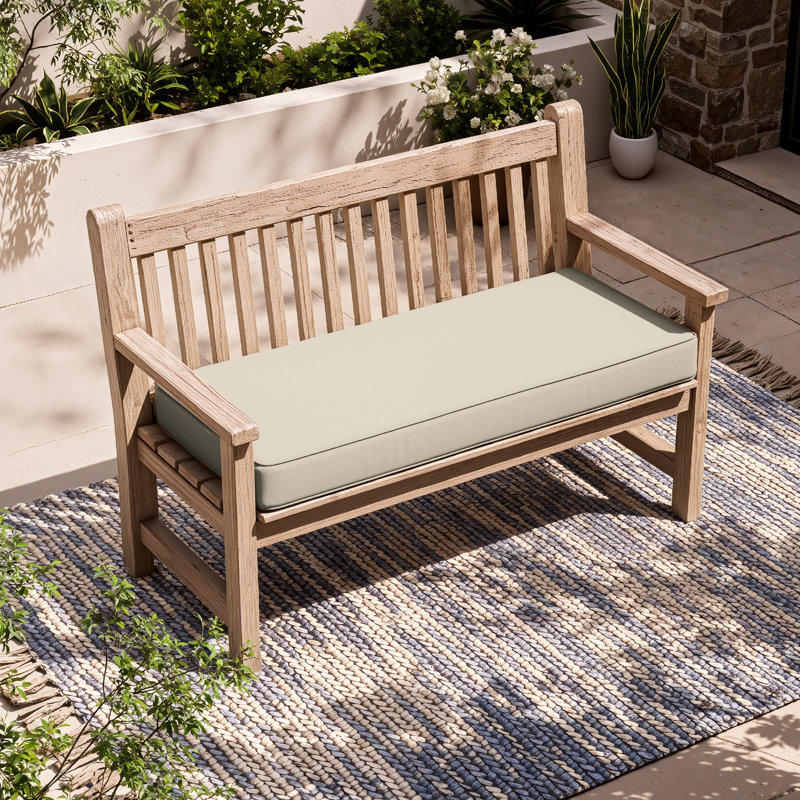 Outdoor 3.5'' Bench Cushion 42 X 18 Indoor And Outdoor Seat Cushions, 42" W x 18" D, Beige