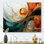 Orange et émeraude marbre lave IV - peinture abstraite, art mural