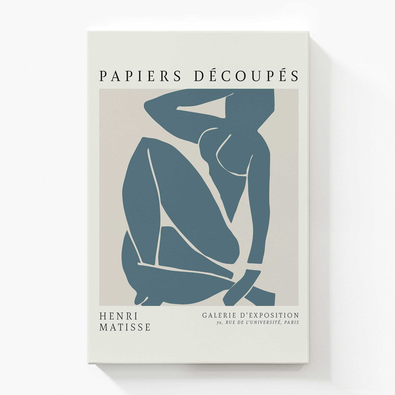 Matisse's Nude III en bleu minuit, Toile tendue, H 60 po x l 40 po x P 1,25 po