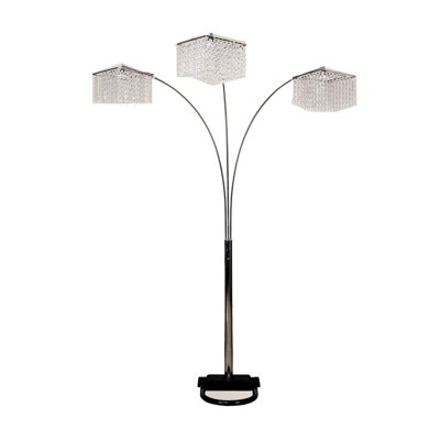 Lampe sur pied avec trois abat-jours suspendus