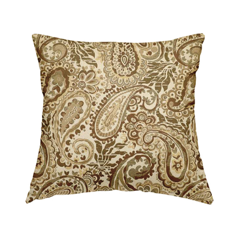McGraw Paisley Square Throw Cushion, 55cm H x 55cm W x 5cm D, Brown