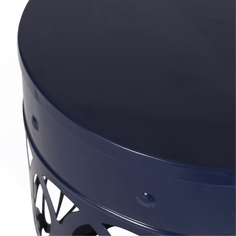 Outdoor Metal End Table -Large, Navy Blue, Navy Blue, Navy Blue