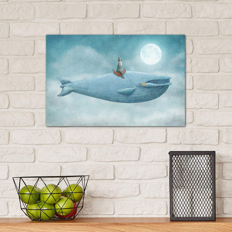 Whale Rider by Eric Fan - Print on Canvas, Wrapped Canvas, 30.48 cm H x 45.72 cm W